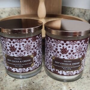 NEW Bath & Body Works "Hot Cocoa & Cream" Single Wick Candle Bundle